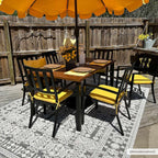 Luxury Transitional & Bohemian Machine-Woven Polypropylene Rug – White, Black, Gray