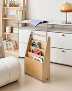 Vintage Wooden Magazine Rack & Bookshelf – Classic Retro Storage | Elegant Home Organizer