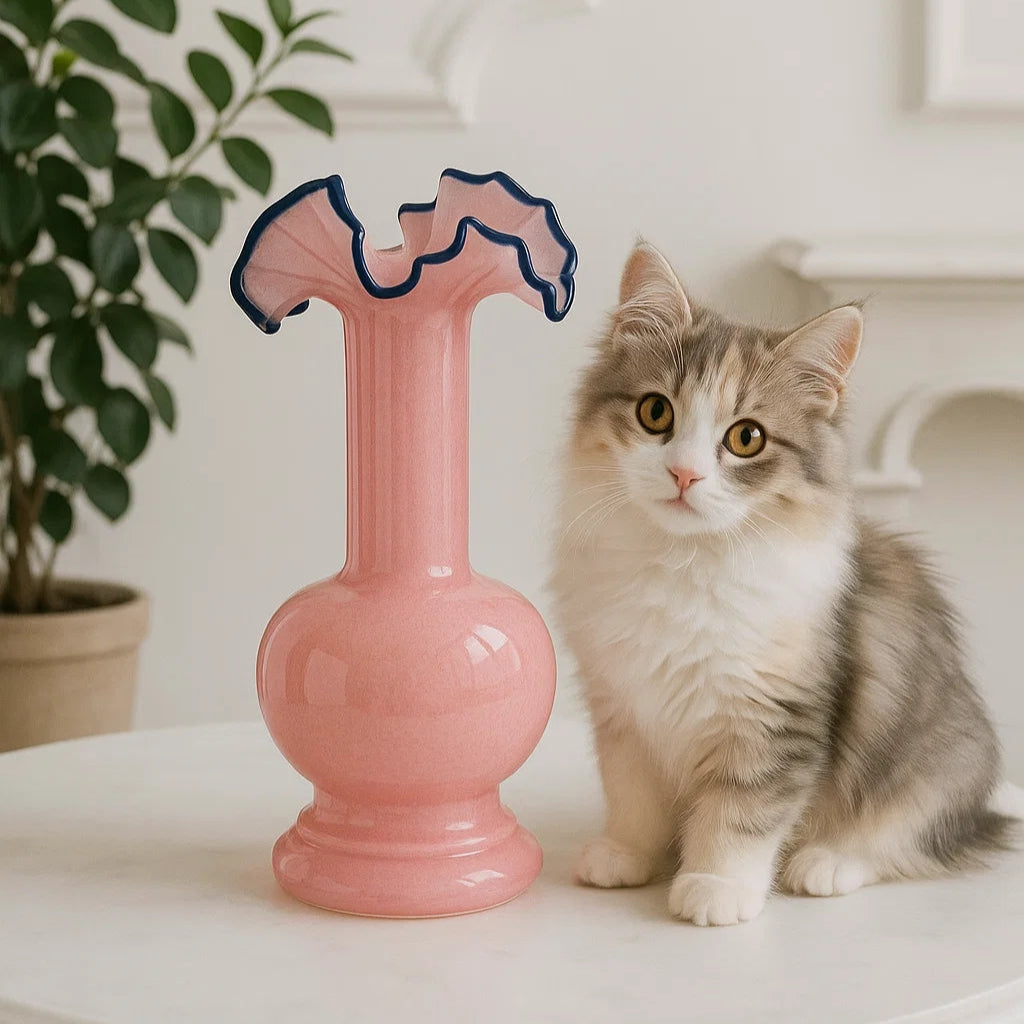 French Country Retro Glass Vase – Elegant Vintage-Inspired Home Décor