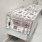 Maroon Tribal Linen Table Runner – Bohemian Global Style for Your Table