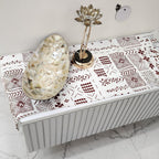 Maroon Tribal Linen Table Runner – Bohemian Global Style for Your Table