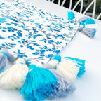 Blue Chinoiserie Linen Table Runner – Timeless Elegance for Your Table
