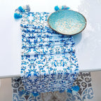 Blue Chinoiserie Linen Table Runner – Timeless Elegance for Your Table