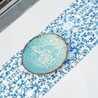 Blue Chinoiserie Linen Table Runner – Timeless Elegance for Your Table