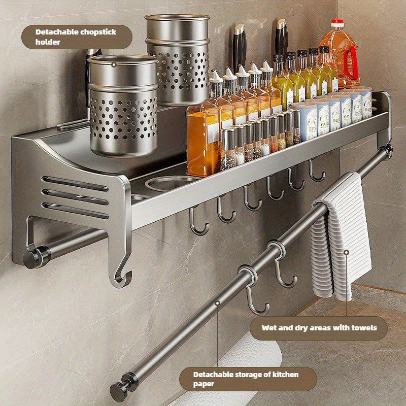 Premium Bronze Wall-Mounted Stainless Steel Kitchen Storage Rack