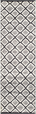 Handwoven Jute & Cotton Rug – Transitional Bohemian Design, Black & Cream
