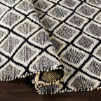 Handwoven Jute & Cotton Rug – Transitional Bohemian Design, Black & Cream