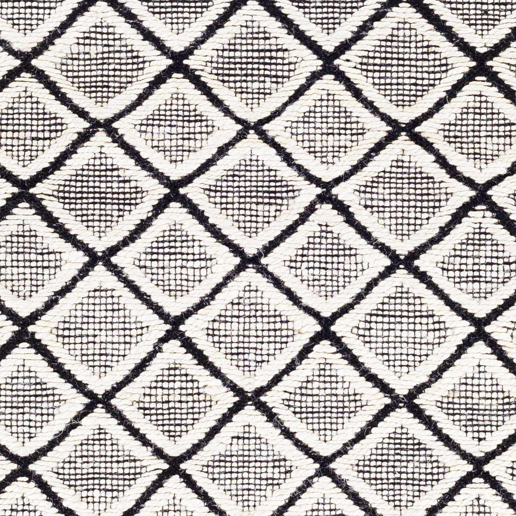 Handwoven Jute & Cotton Rug – Transitional Bohemian Design, Black & Cream