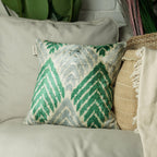 Canvello Unique Green Pillows + Down Insert 16"x16"-2