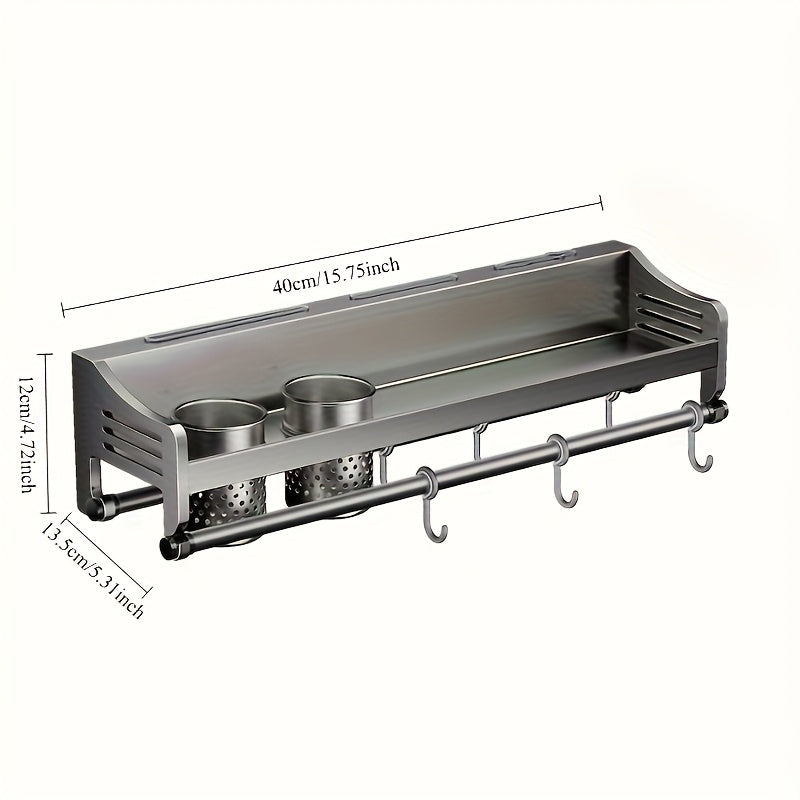 Premium Bronze Wall-Mounted Stainless Steel Kitchen Storage Rack