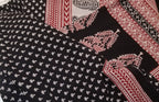 Red & Black Intricate Hand Block Printed Cotton Fabric – Artisan Crafted in India