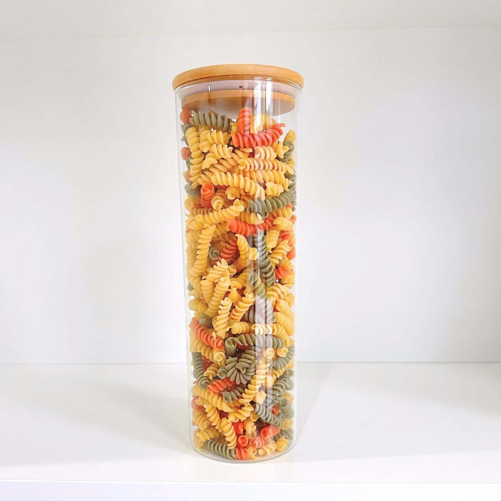 2100ml Airtight Glass Storage Jar with Bamboo Lid – Large Pantry Canister | Eco Kitchen Container