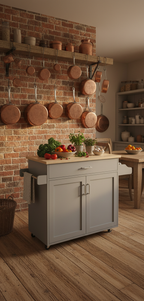 Farmhouse kitchen with brick