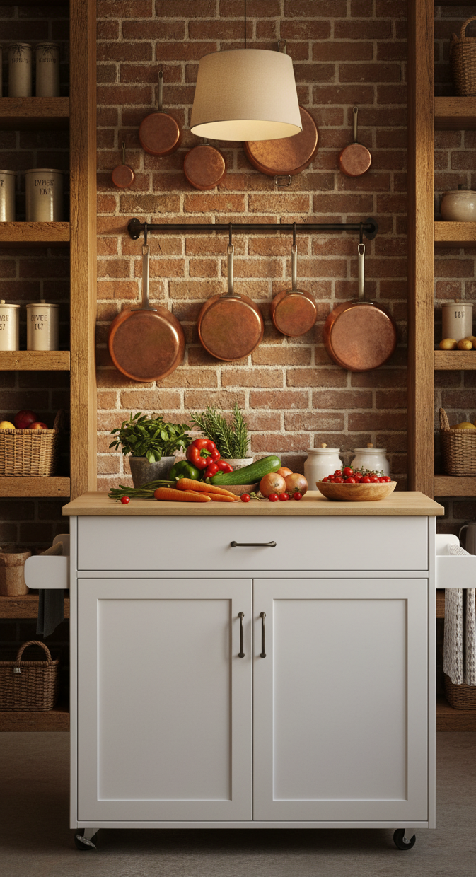 Farmhouse kitchen with brick