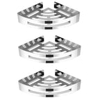FOSSA Bathroom Shelf, Rustproof Corner Shower Caddy for Bathroom Kitchen Organizer, 304 Stainless Steel (Triangle,3 Packs) (Chrome)-0