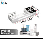 Luxury Fossa 3-Pack Brushed Stainless Steel Shower Baskets – Wall-Mounted Bathroom Storage Shelves