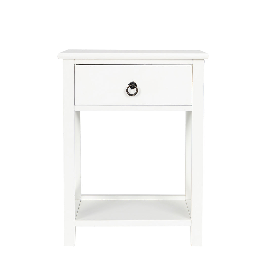 Levede 2x Bedside Tables Drawers Side-0