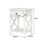 Levede 2x Bedside Tables Drawers Side-1