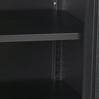 Levede Storage Cabinet Steel Kitchen Black-4