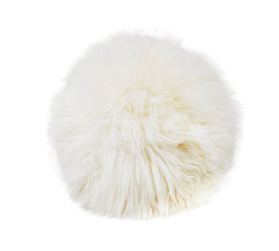 Decorative Round Furry Pillow.