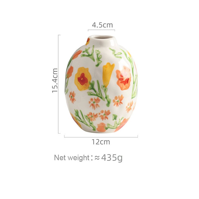 Luxury Hand-Painted Ceramic Flower Vase – Artisan Home Décor & Elegant Floral Display