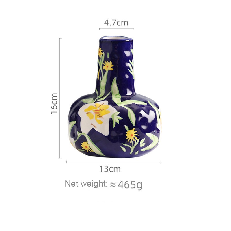 Luxury Hand-Painted Ceramic Flower Vase – Artisan Home Décor & Elegant Floral Display