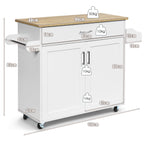NNECW Portable Kitchen Island with Lockable Rubber Casters for Kitchen-3