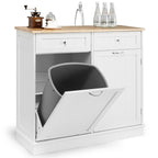 NNECW Kitchen Trash with Adjustable Shelf for Kitchen-White-1
