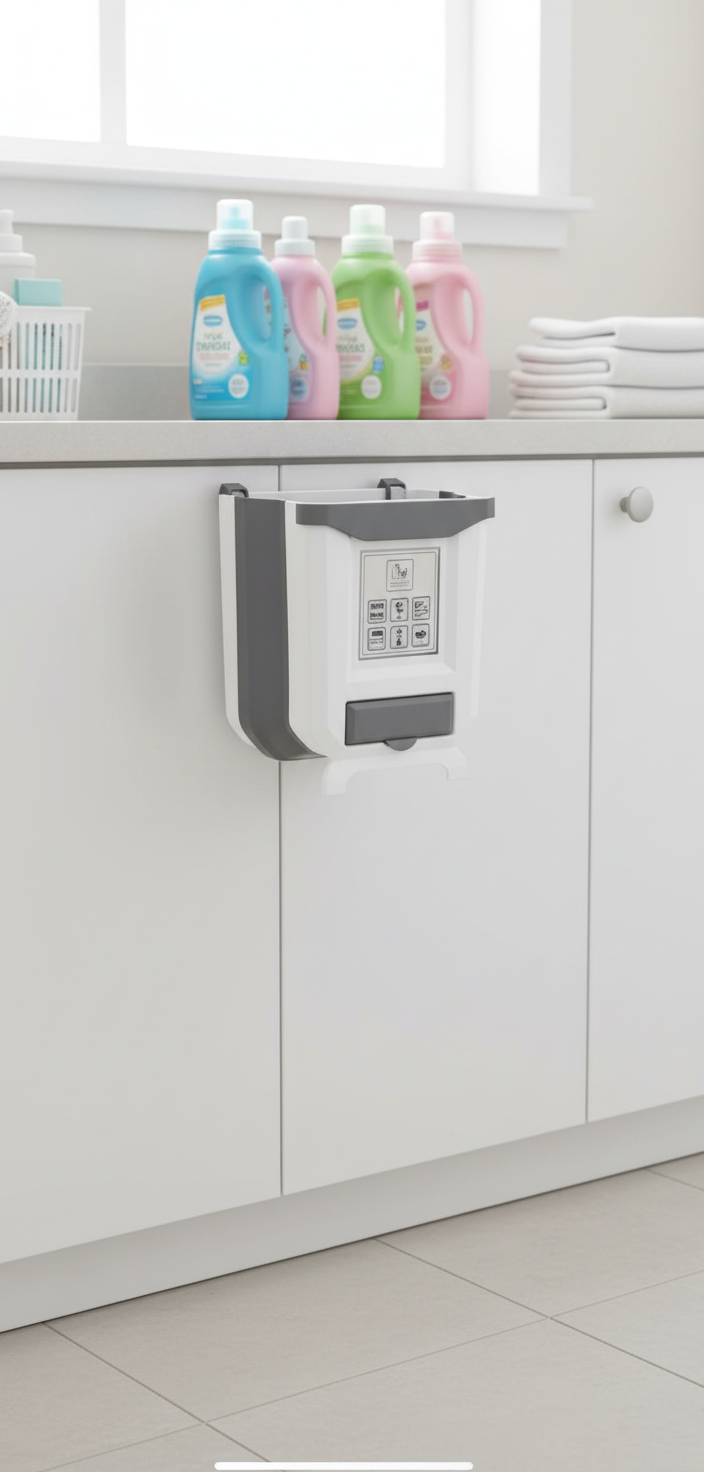 Laundry room trash bin