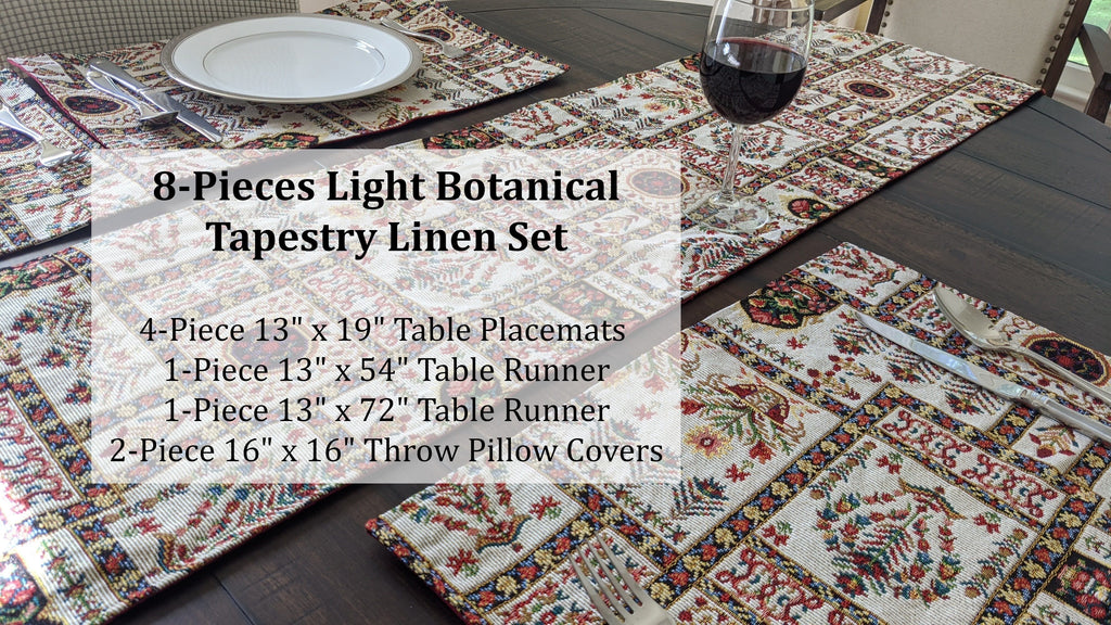 Light Botanical Floral Tapestry Table Set – DaDa Bedding Collection