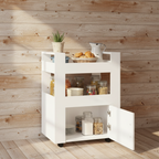 Mobile cart against weathered wood wall