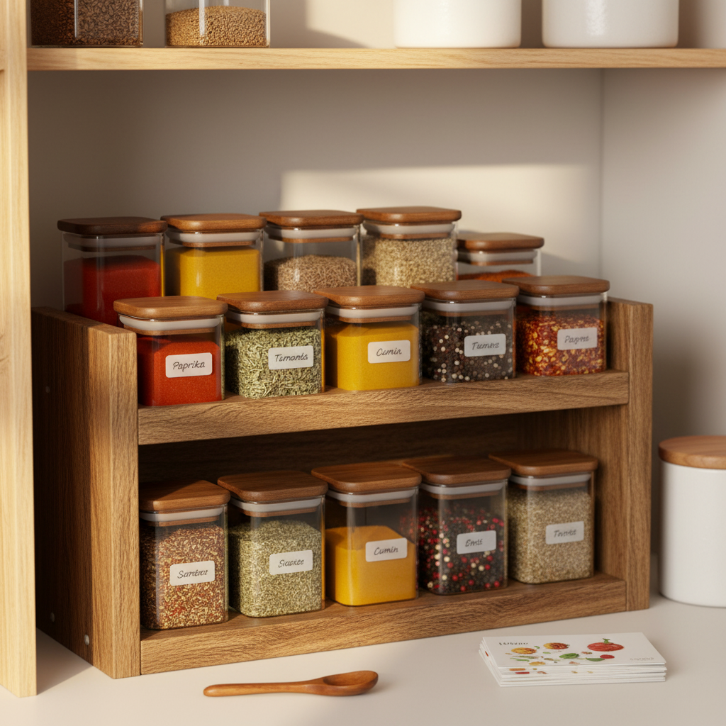 Organized pantry shelf