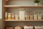 Organized pantry shelf