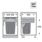Pull-Out Kitchen Bin – 400mm Cabinet (35L Drawer)-2