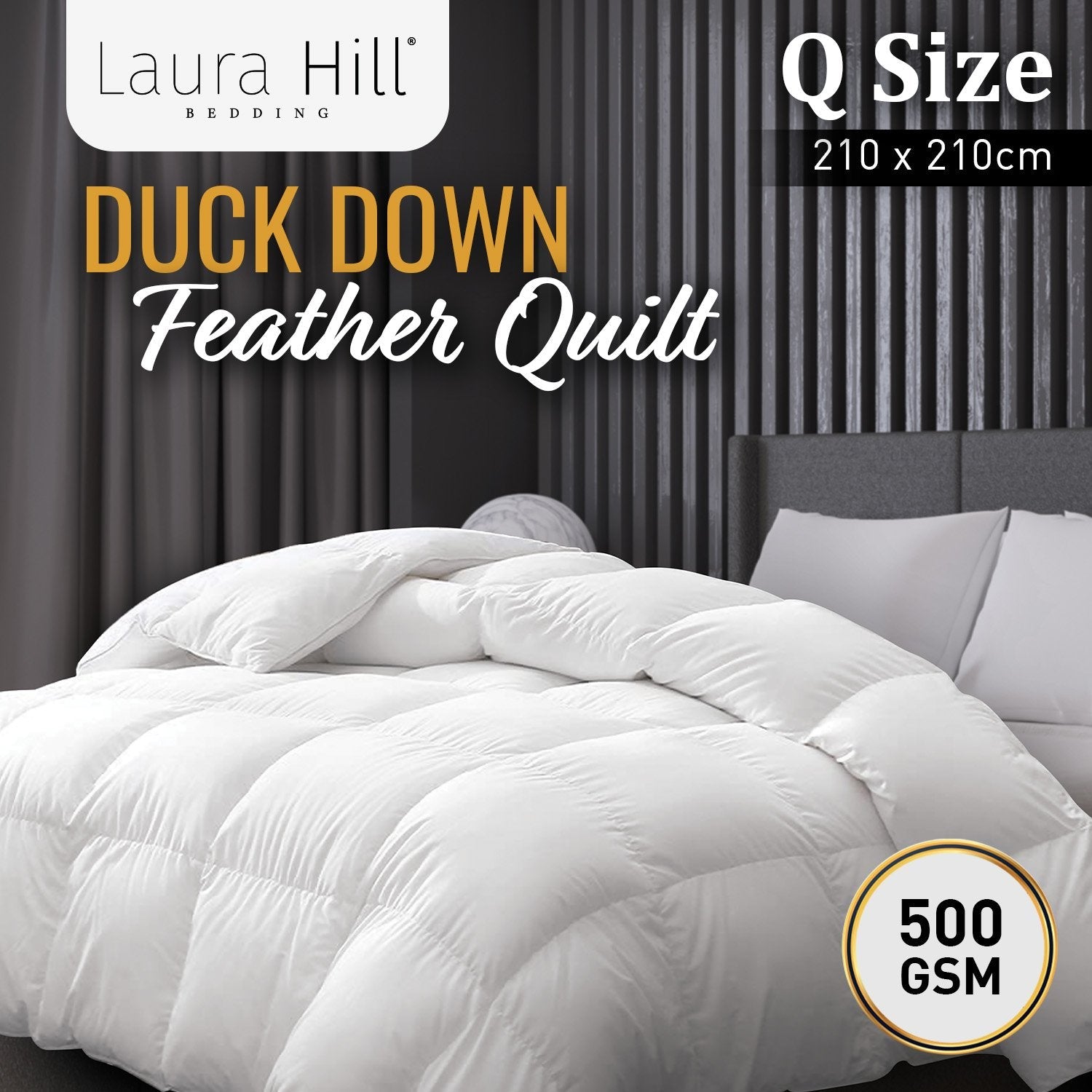 Laura Hill 500GSM Duck Down Feather Quilt – Queen Size