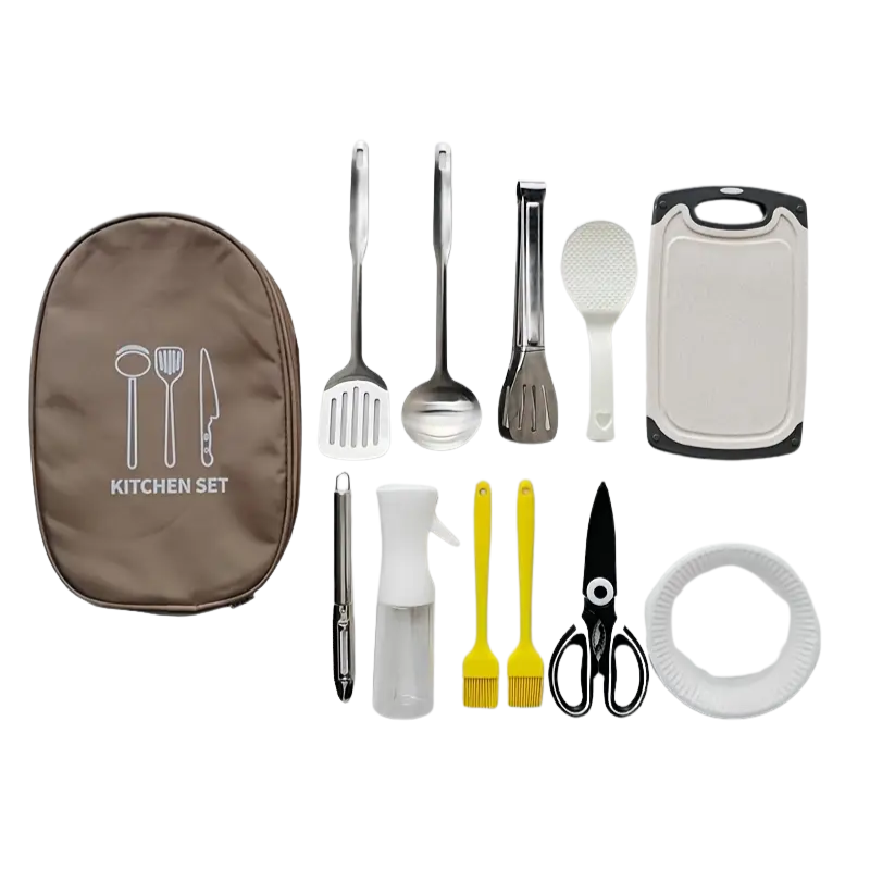 Camping Cookware Kit with Storage Bag (11pcs)-0