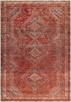 Elegant Traditional Flatweave Rug – Machine Washable, Turkish Craftsmanship, Timeless Black & Rust Design