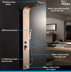 Fossa Stainless Steel Shower Panel Full Set, Dual Flow Overhead Waterfall Shower, Hand Shower, Wall Mount Shower Panel For Bathrooms (Rose Gold)