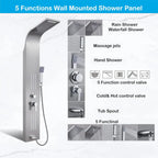 Luxury Silver Multi-Function Shower System – Rainfall, Handheld & Body Jets