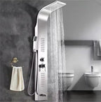 Luxury Silver Multi-Function Shower System – Rainfall, Handheld & Body Jets
